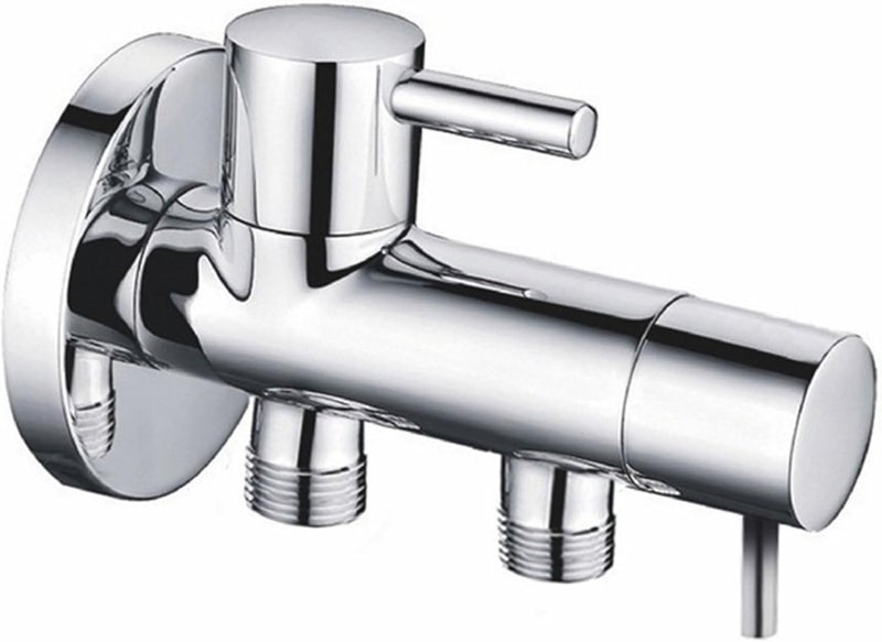 درافل صمام زاوية متعدد الوظائف من النحاس الأصفر من دورافيل مزود بمفتاح مزدوج وصنبور تحويل - Image 1